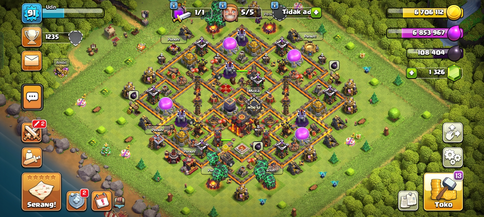 Akun Coc Th 10 Max EXP 91