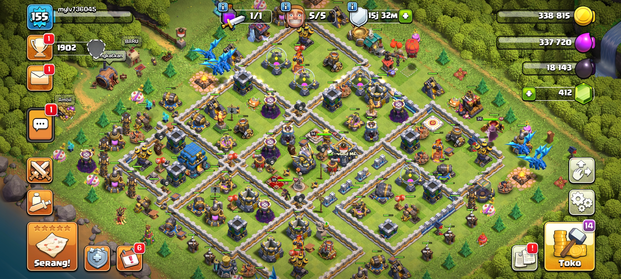 Akun Coc TH 12 Semi Max