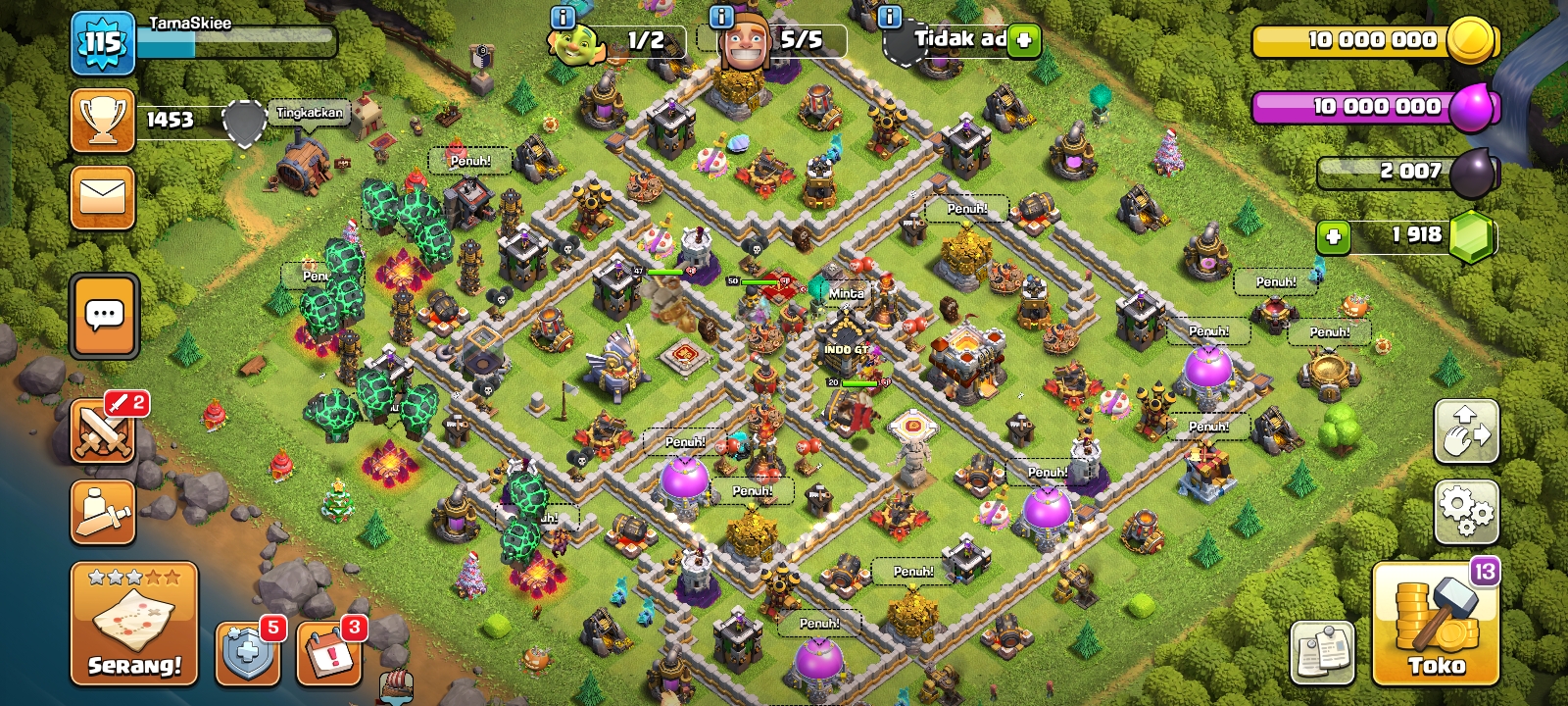 Akun Coc Th 11 Max EXP 115