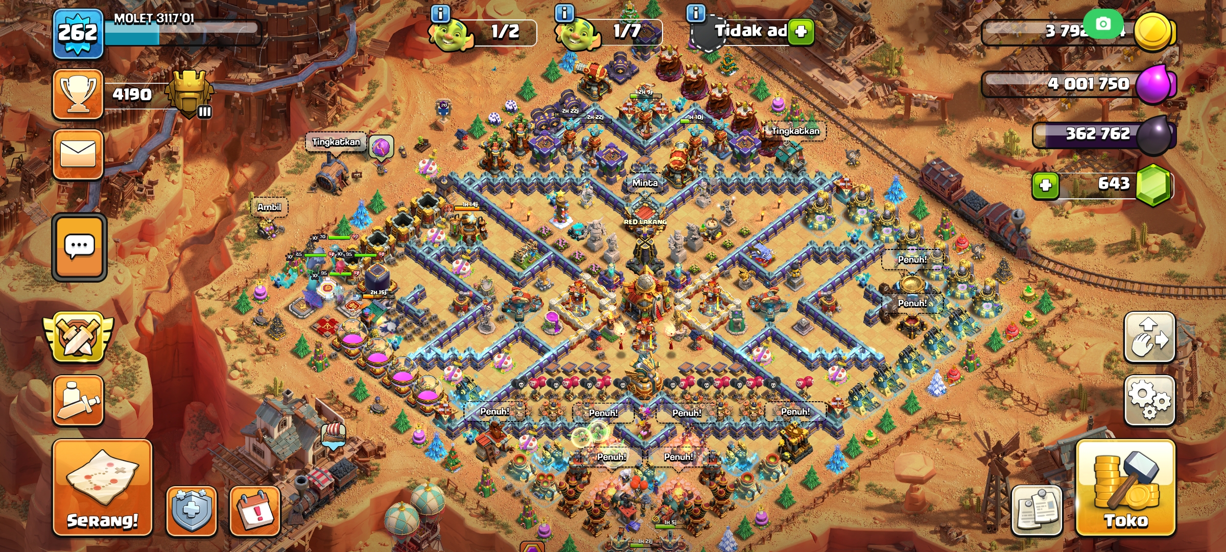 Akun COC TH 16 max