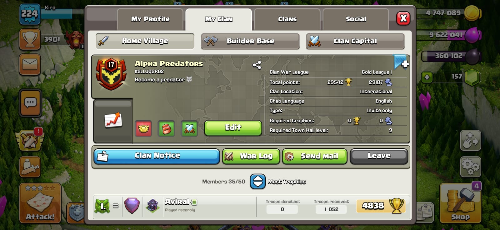 CLAN LEVEL 17 CH 10(max) MEMBER AKTIF