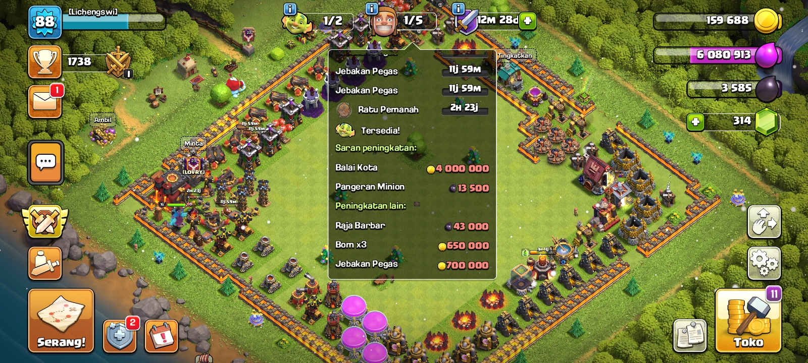COC TH 10 MAX 50 nego