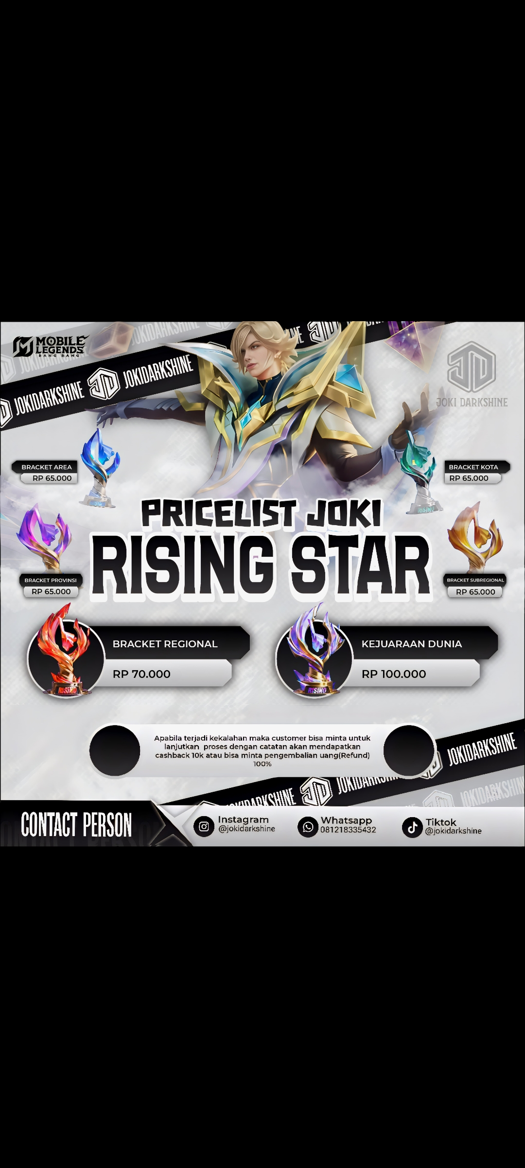 Pricelist Joki Rising star