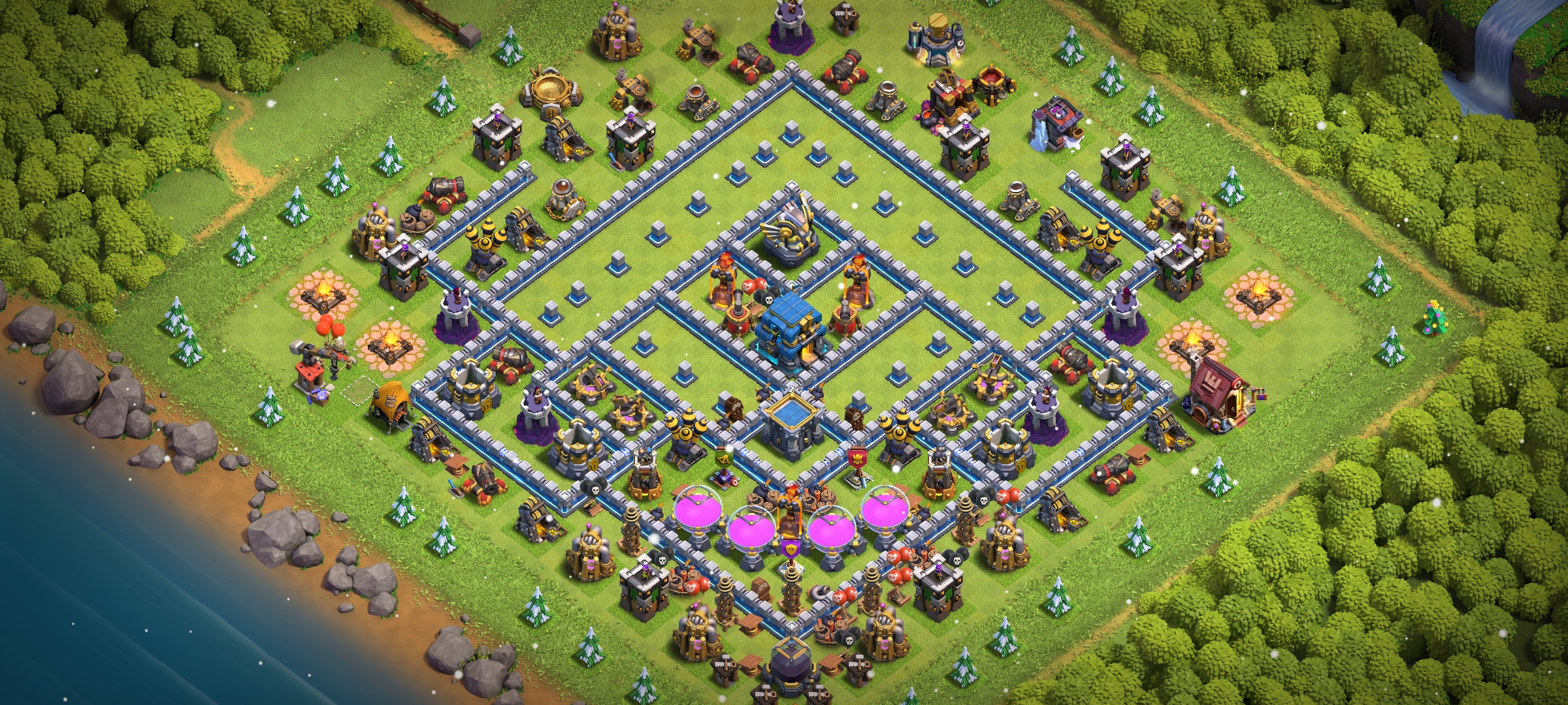 4 akun coc Th 12 mentok semua tembok full skin (4 akun Th 12)
