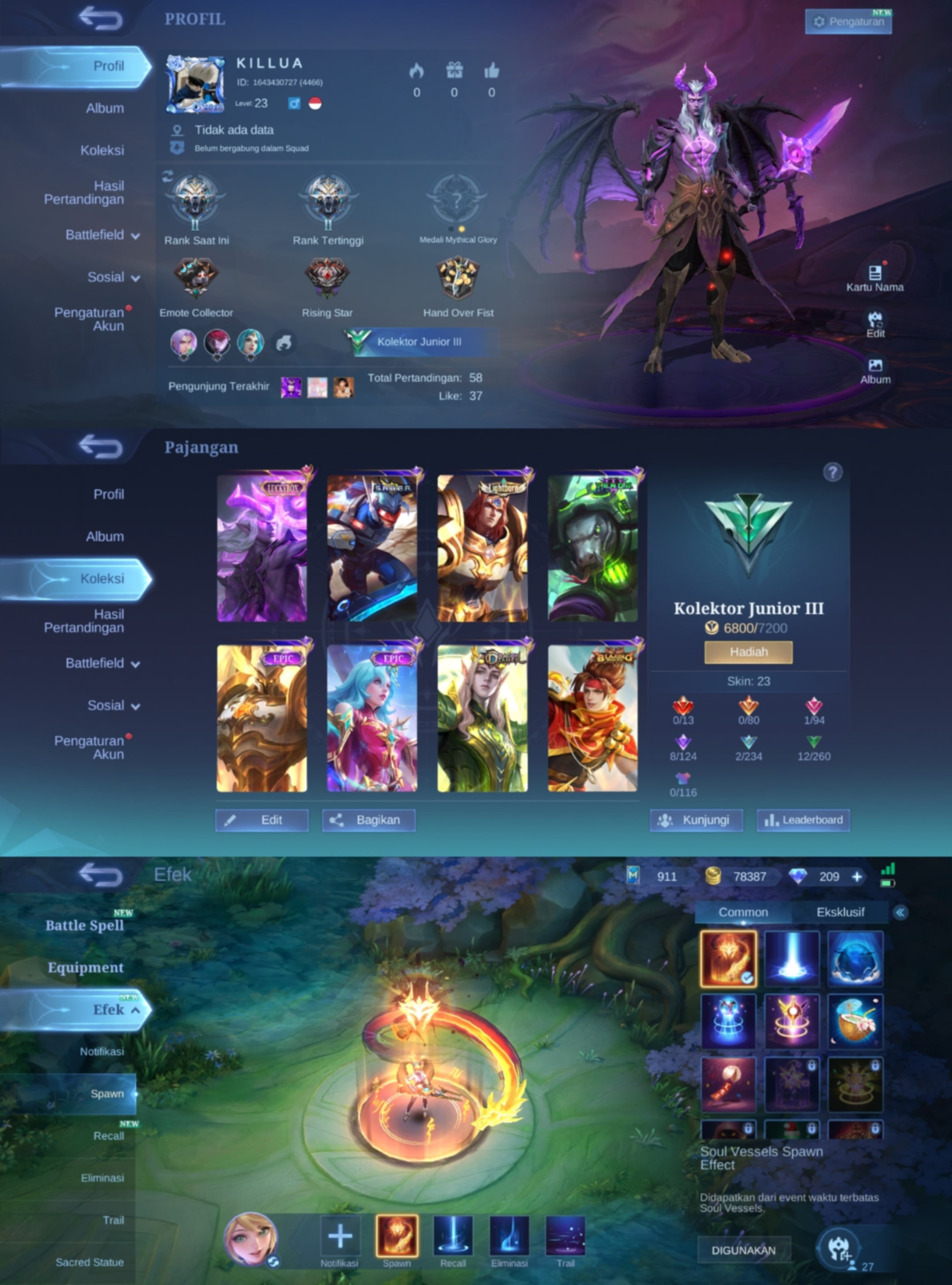 Akun ML Save Murah Garansi Stock Admin