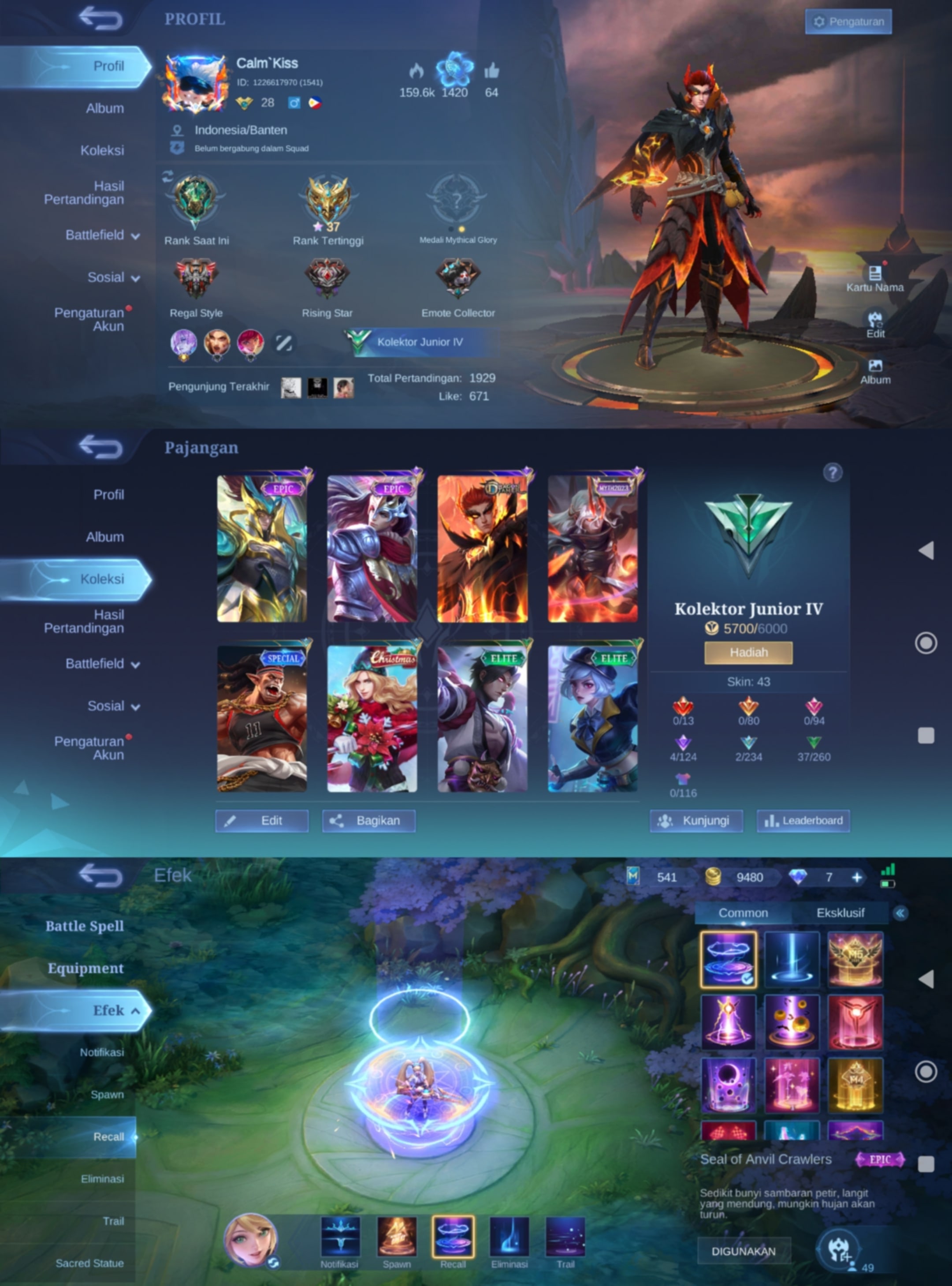 Akun ML Save Murah Garansi Stock Admin
