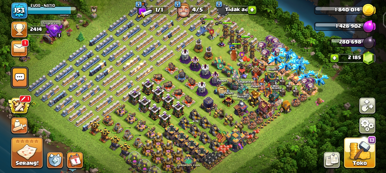 Coc Th 14 ✅ dikit lagi max