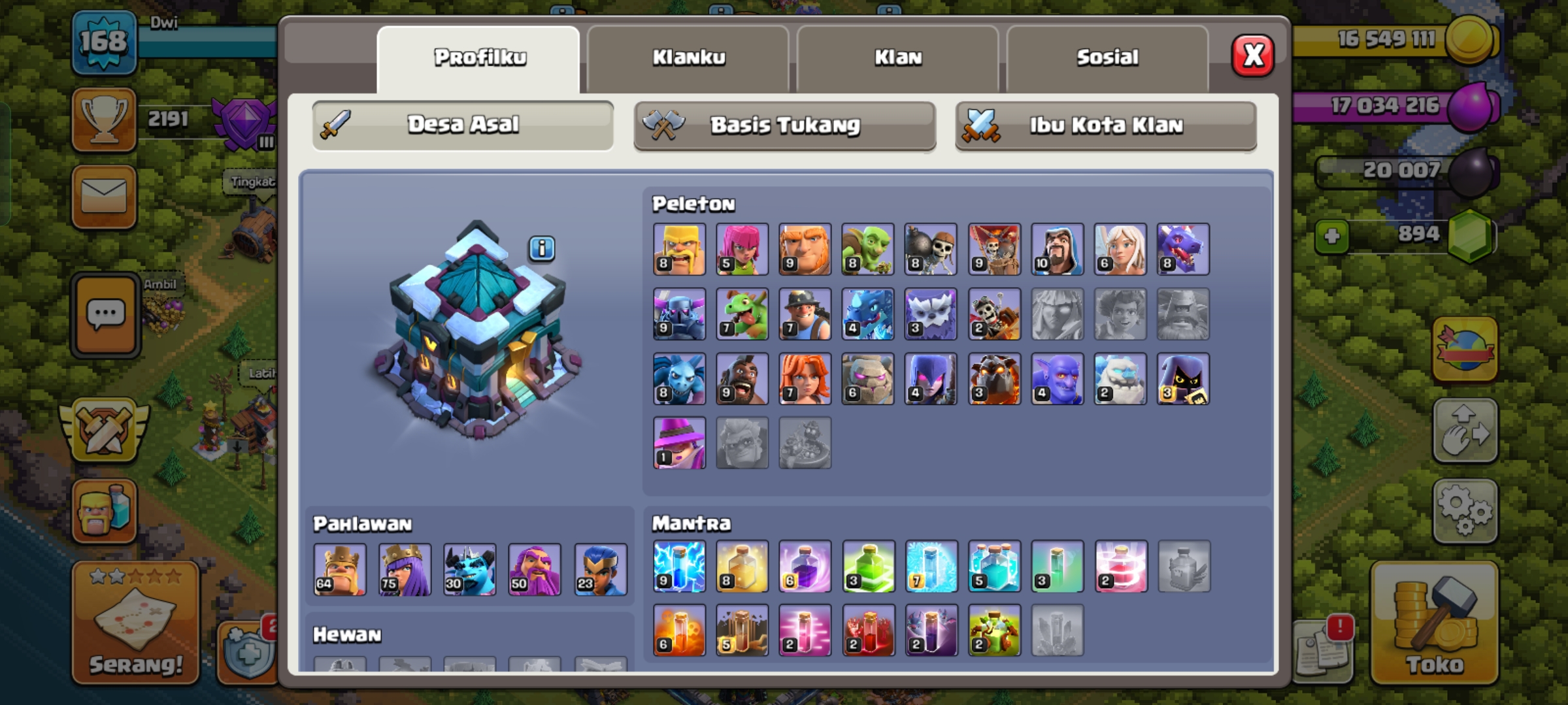 akun coc th 13 semi max