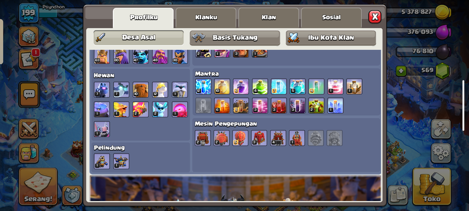Akun coc th 18