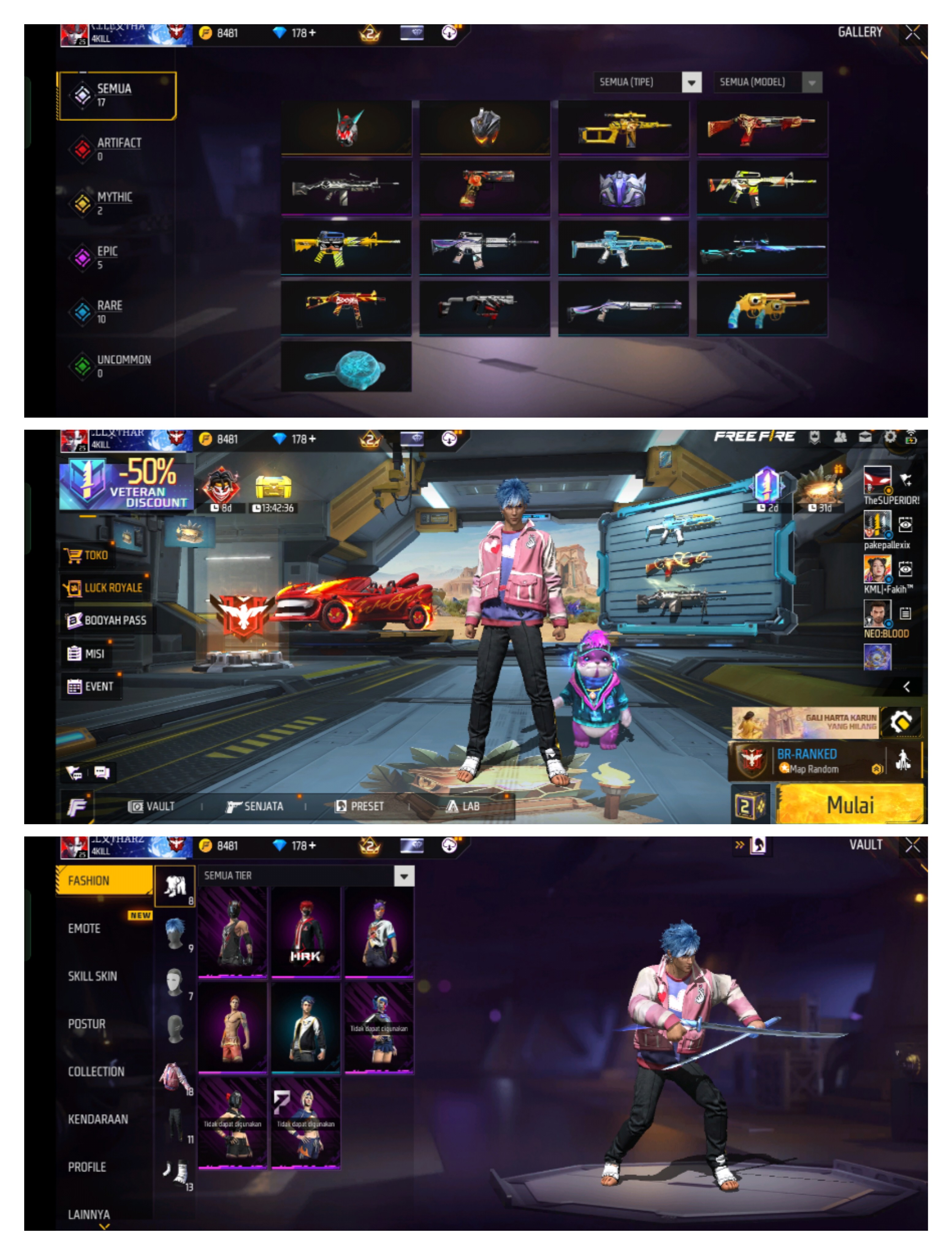 AKUN FREE FIRE MURAH BANGET + GG