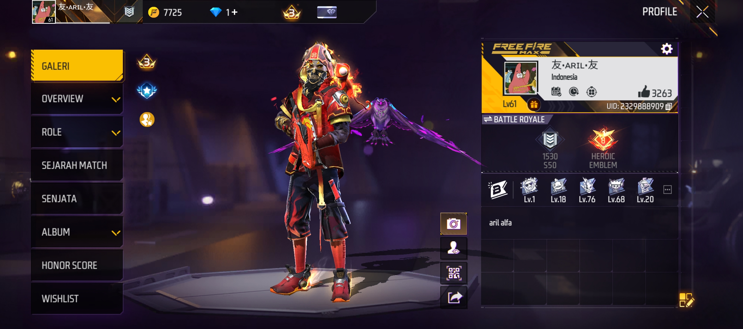 Akun free fire old
