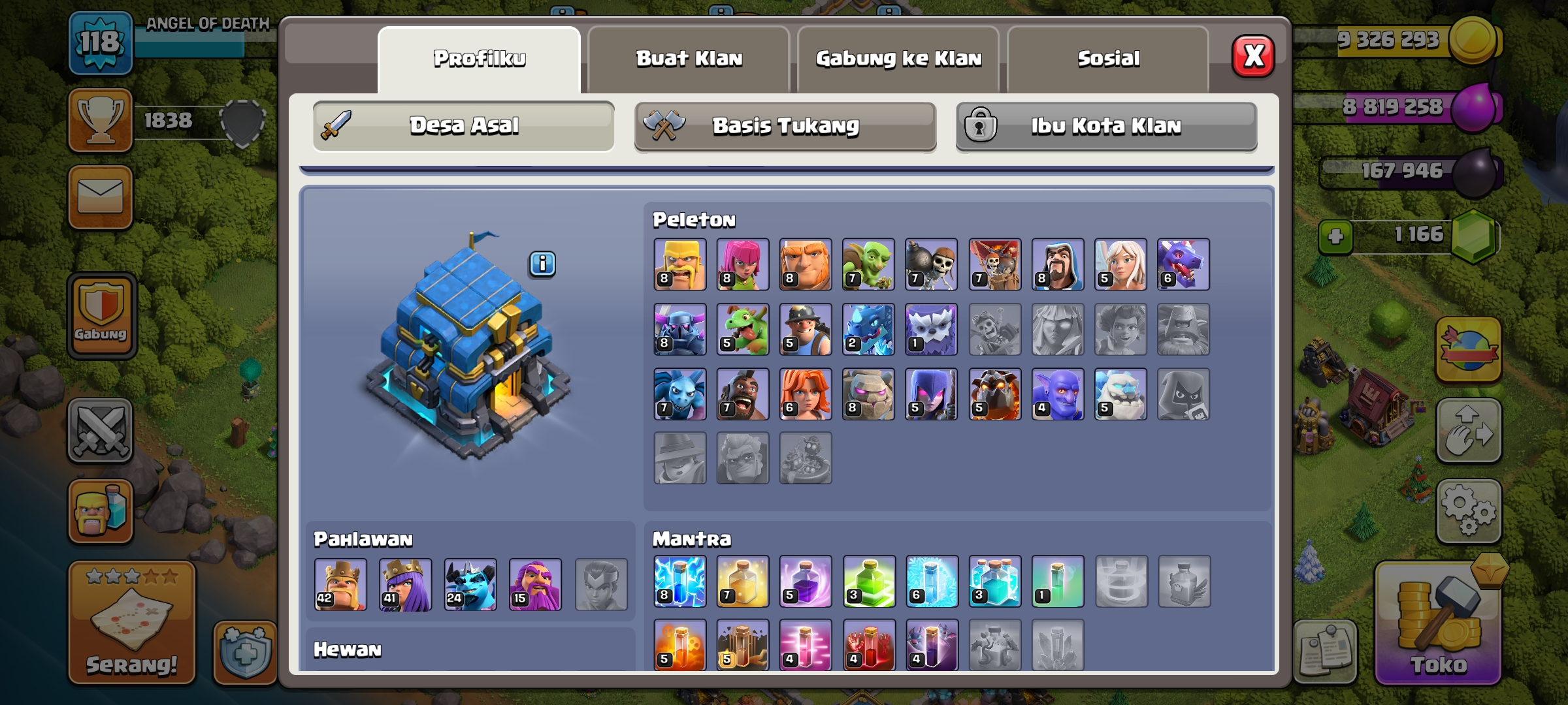 Jual akun coc