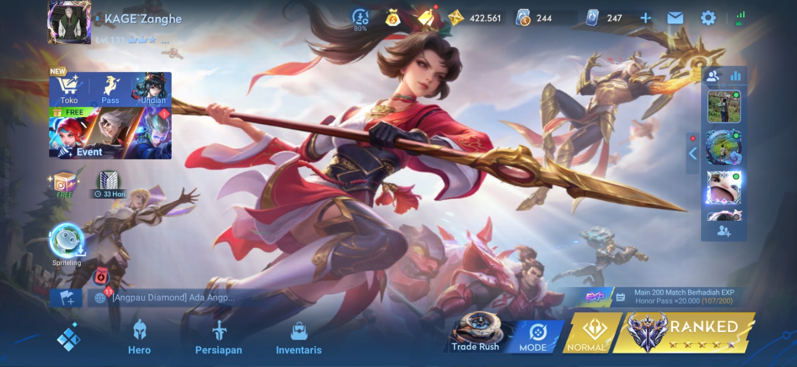jual akun honor off kings