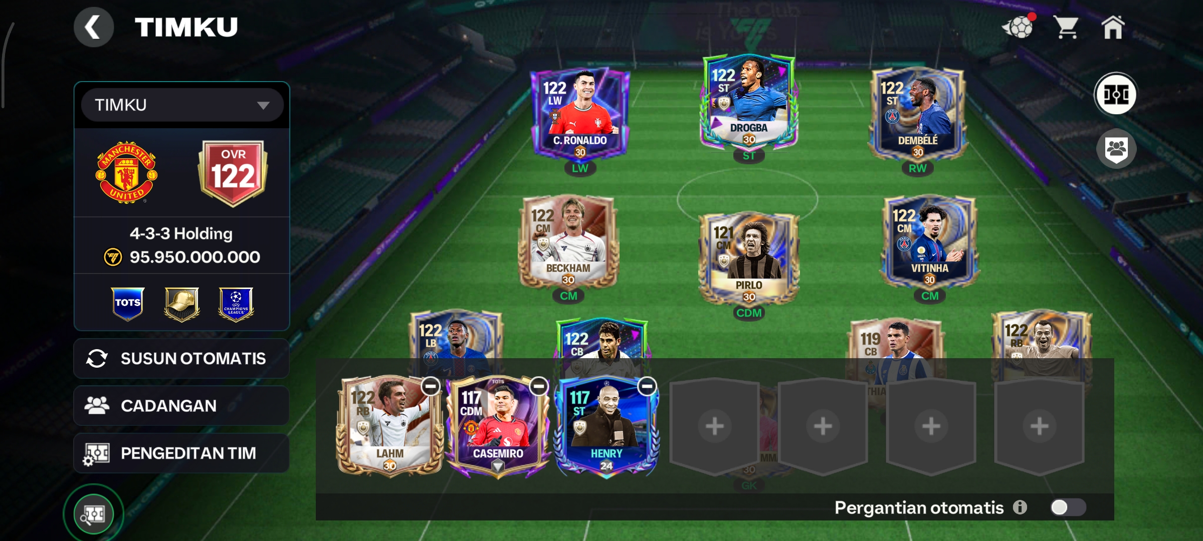 Akun Fc mobile ovr 122 coin 9M+