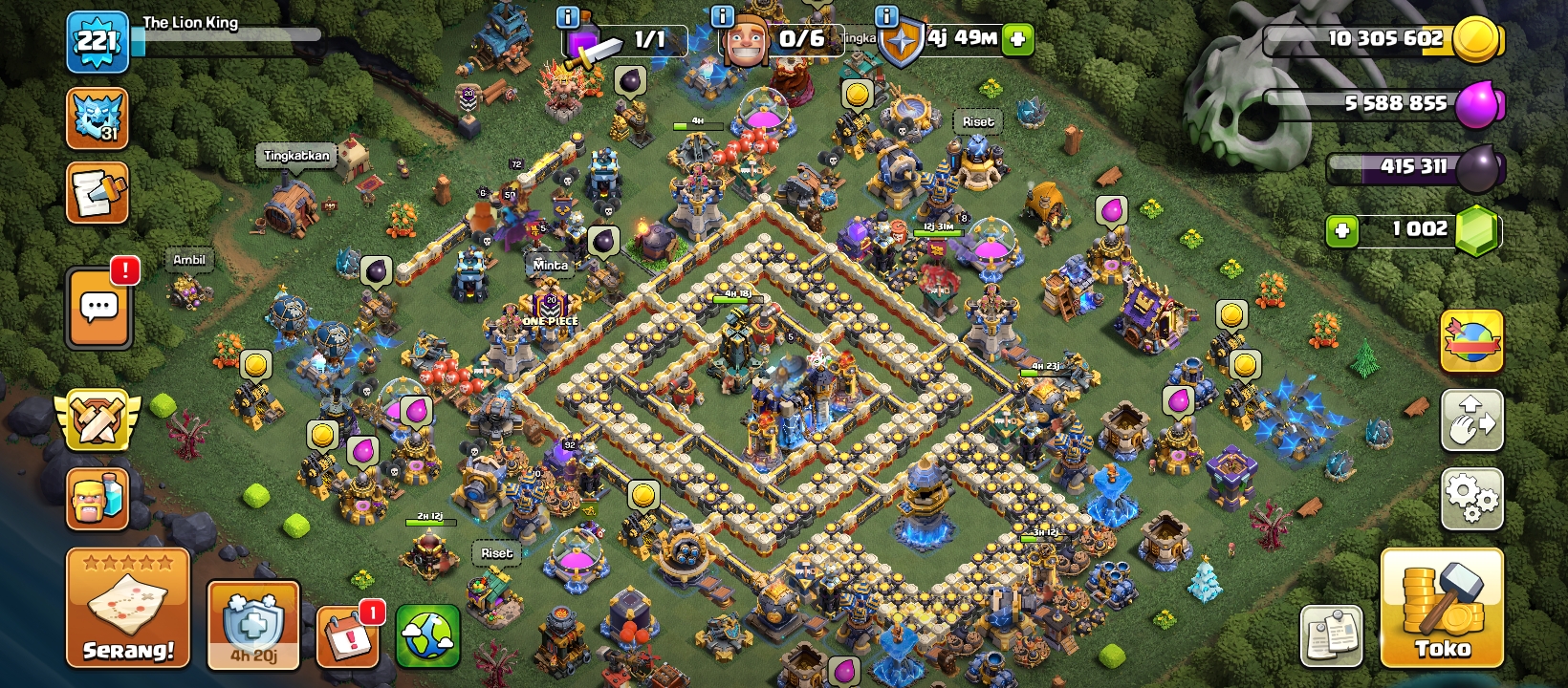 Jual Akun Clash of Clans TH 18