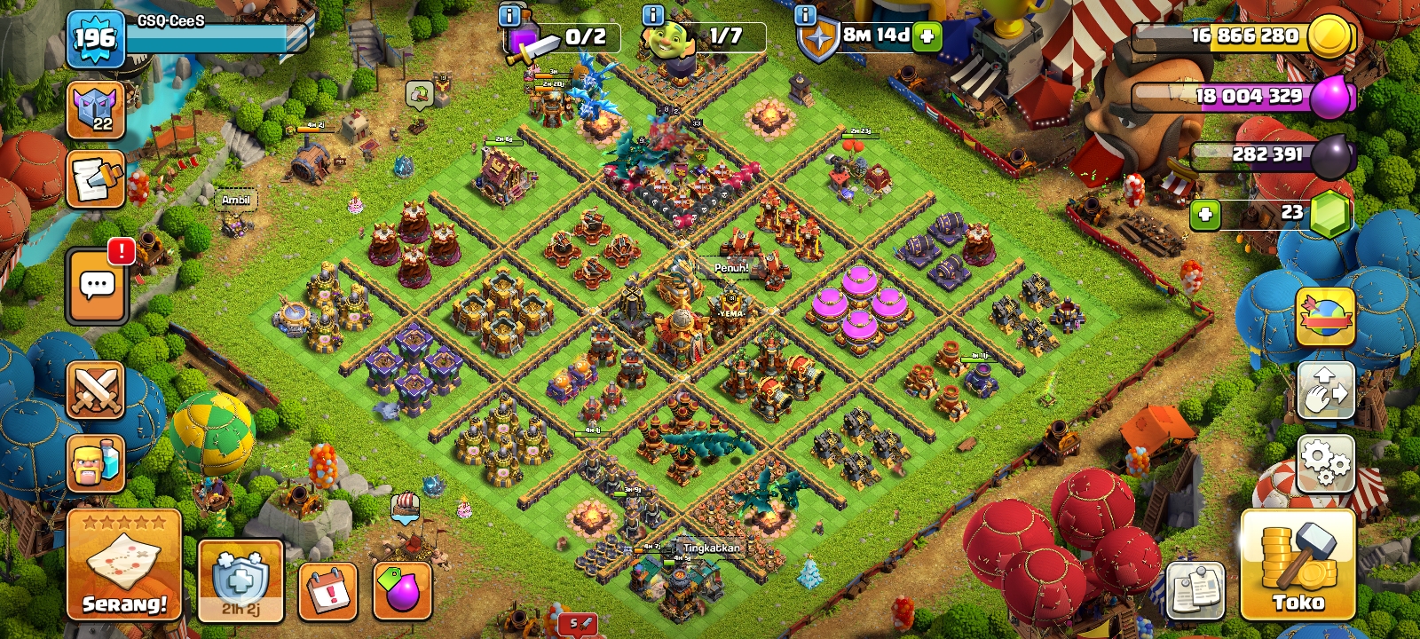 AKUN COC TH 16 MAXX