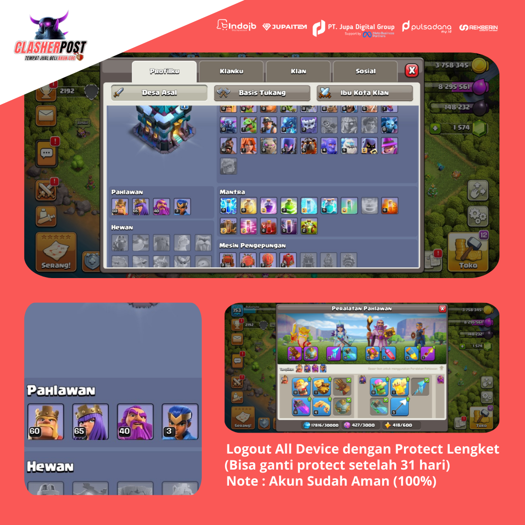 Akun COC TH13 (Garansi)
