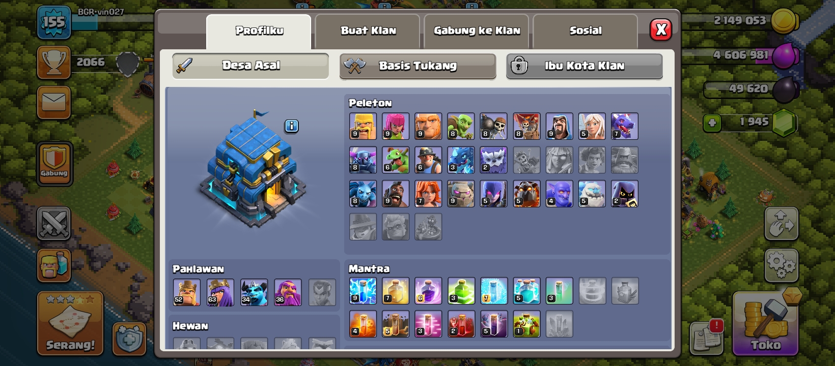 akun coc th 12 ⭐ 5