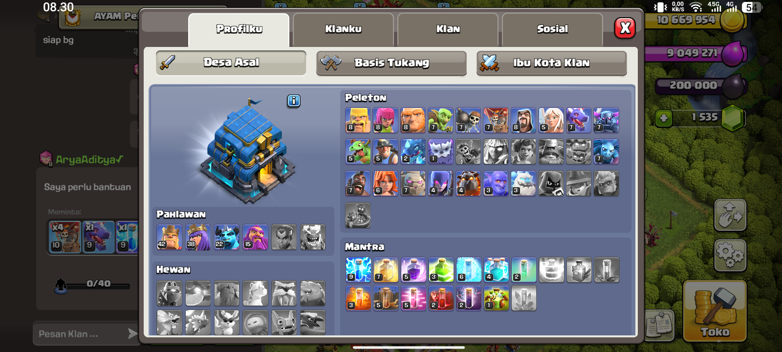 Akun coc th 12 baru naik