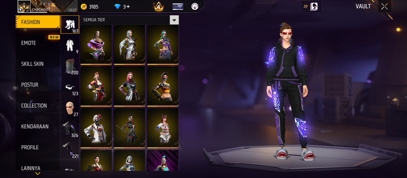 AKUN FF SULTAN 🔥 AK DRACO LV5 | LV67 | VAULT ISI | EMOTE & SKIN BANYAK | SIAP PAKAI