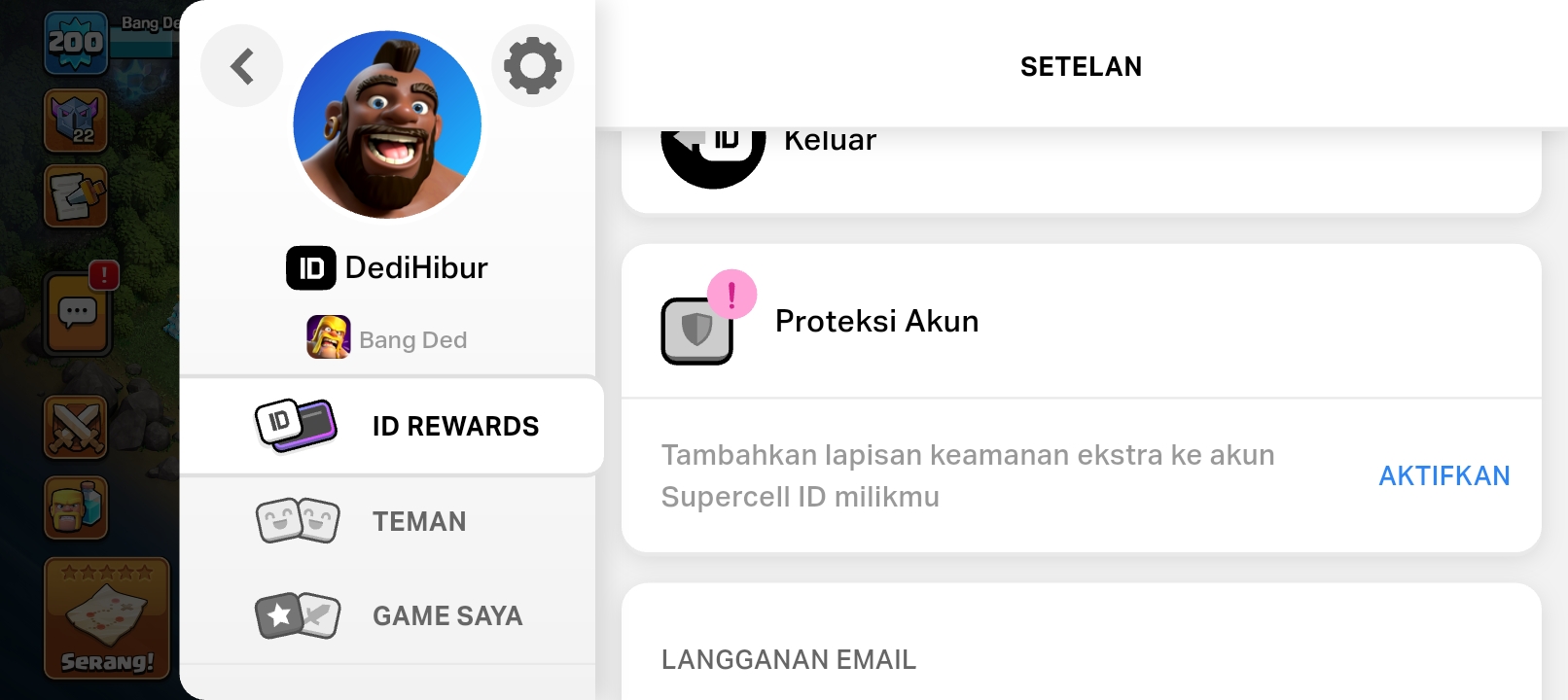 AKUN COC TH 16 FULL UPGADE, MINES TEMBOK BELUM FULL UPGRADE